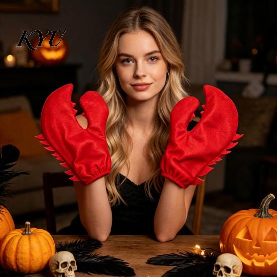 Funny Gag Gift for Adults 1 Pair Lobster Crab Claws Gloves, Novelty Themed Event Performance Outfit Claw Costume Halloween Costume, Carnival