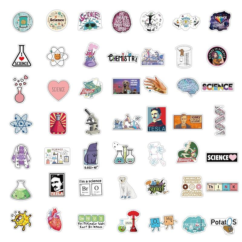 10/50/100pcs Chemistry Science Graffiti Stickers Waterproof Guitar Laptop Pad Phone Water Cup Suitcase Skateboard Novalty