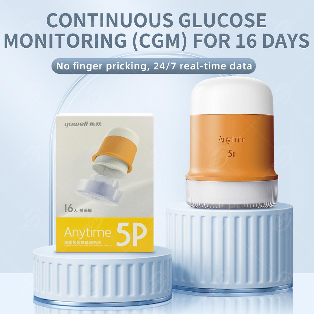 Yuwell Anytime 5P Blood Glucose Meter Sensor Kit 16-Day Real-Time Monitoring