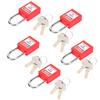 5 Sets 38mm Lockout Lock Insulation LOTO Nylon PA Steel for Nuclear Energy Logistics TransportRed