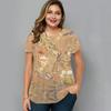 Summer Round Neck Floral Graphic 3D Print Top Fashionable Casual Short Sleeved Plus Size Women's T-shirts