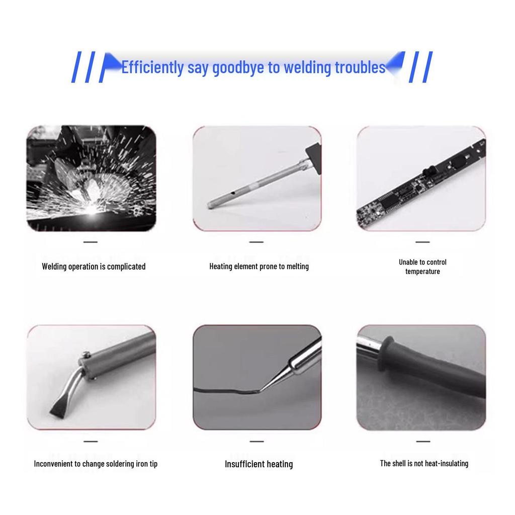 120W Digital Display Soldering Iron, Portable Welding Pen for Household Repair