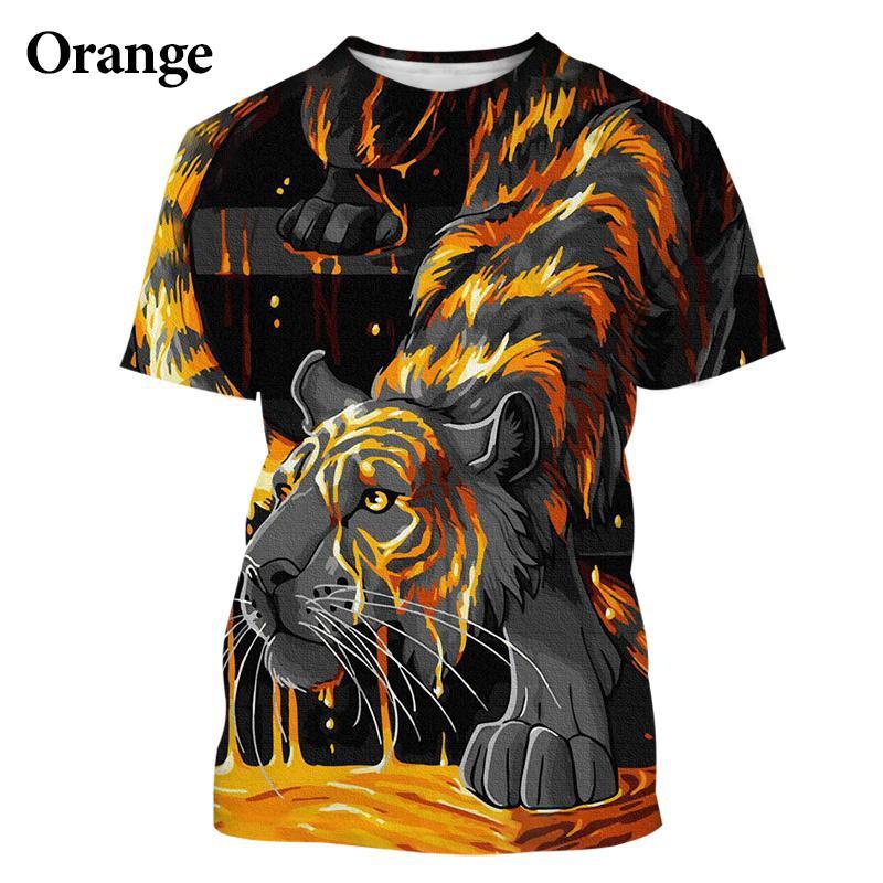 Tiger Graphic Wild Animals 3d Print Summer Men/Women O-Neck T-shirt Casual Short Sleeve Oversized T Shirt Fashion Men Clothing