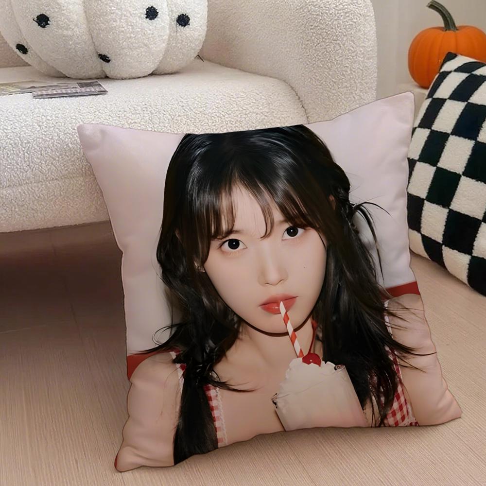 

Sweet Korean Singer Beautiful Actress IIU Cushion Cover Throw Pillow Cover Hidden Button Durable Polyester Chair Cushion 30x30cm