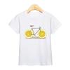 Summer Children's T-Shirt with Fruit and Bicycle Fun Print Cartoon Short Sleeve Top