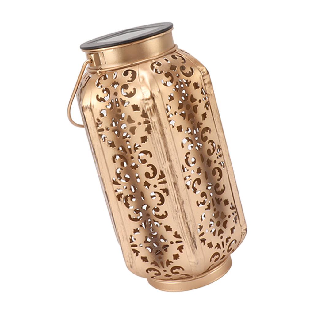 LED Solarlaterne Wasserdicht Hängende Metalllampen Kleine Sechseckige Laterne für Rasen Veranda Hinterhof