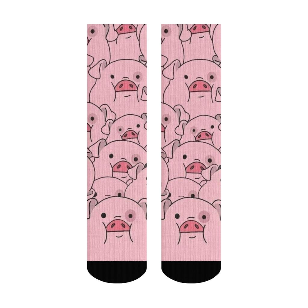 Whimsical Piggy Themed Crew Socks, Playful & Adorable Fun Loving Adults, Charming & Cute Pig Prints, Unbeatable Comfort