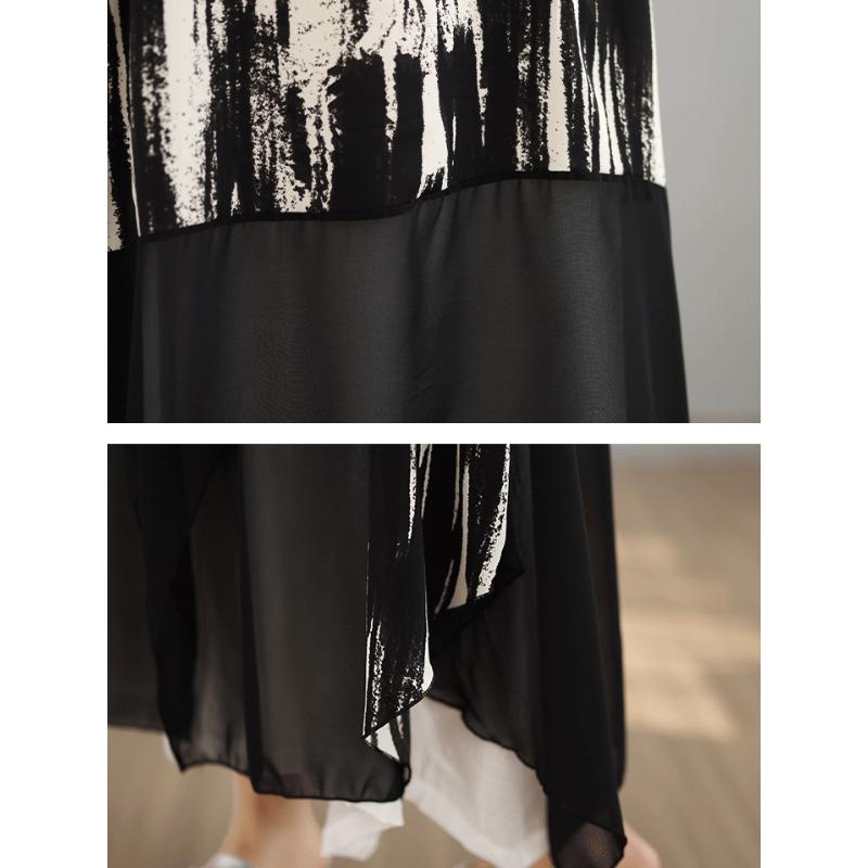 DIMANAF 2025 Neu Sommer Übergröße Damen Langer Weste Ärmelloser Mantel Basic Mode Chiffon Tops T-Shirts Lässig Locker