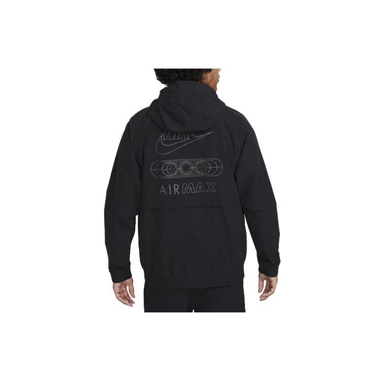Nike Chaqueta Deportiva Air Max Tejida con Cremallera Completa y Capucha Negra FN0243-010