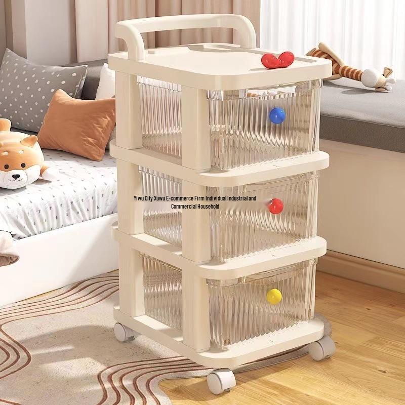 Compact Multi-Layer Movable Storage Trolley for Living Room, Bedroom, or Baby Supplies