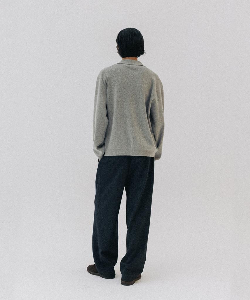 BLANKROOM Collared Cardigan_Melange Gray