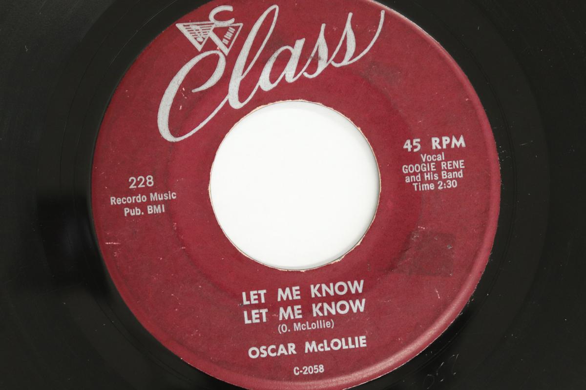 

7-дюймовая пластинка OSCAR MCLOLLIE / OSCAR MCLOLLIE, JE - Дай мне знать Дай мне знать / Эй, девушка 228 CLASS 1958 США Блюз Б/У
