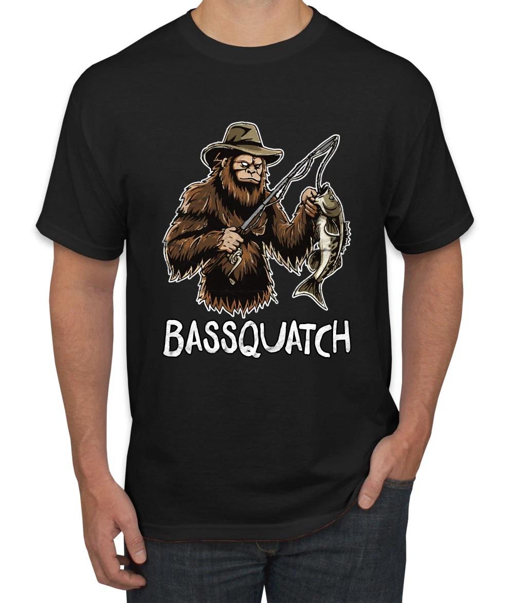 Bassquatch Fishing Bigfoot Sasquatch Outdoor Funny Men s T- Shirt 2XL