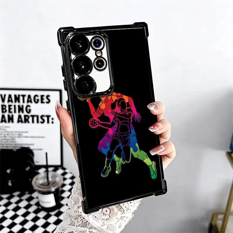 Handball Sport Beschichtet Handyhülle Für Samsung Galaxy S24 S25 FE S26 Edge S23 Ultra S22 S21 Plus S20 Anti-Fall Airbag Abdeckung