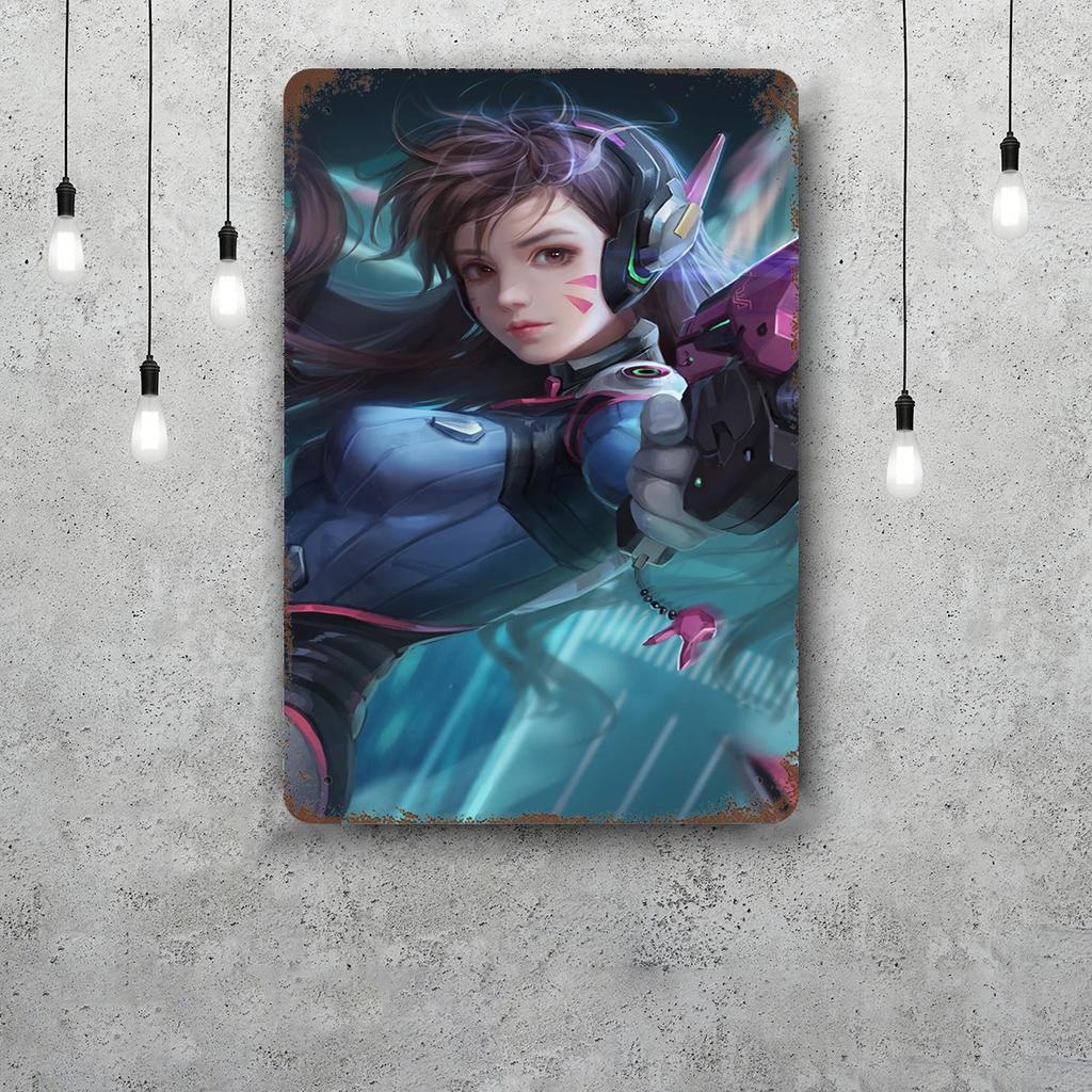 dva overwatch Funny Bar Metal Sign Retro Plaque Vintage Sign Alcohol Drinker Pub Club Man Cave Kitchen Wall Decoration