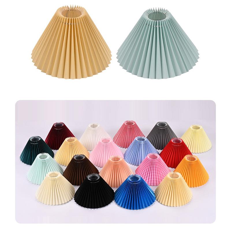 Minimalist Pleated Lampshade Modern Style Table Lamp Cover Washable Light Cover For Pendant Floor Lamp Retro Chandelier Cover