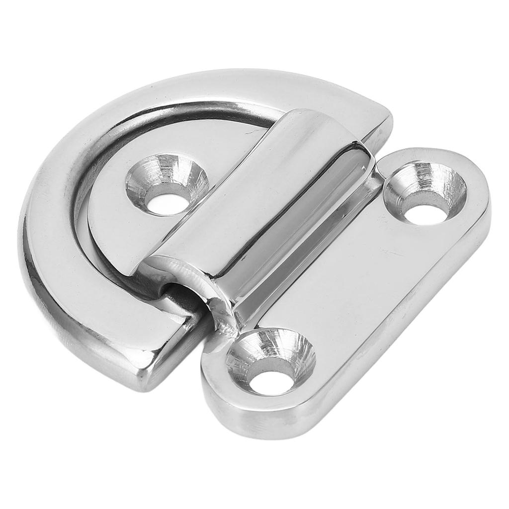 Folding Pad Eye Stainless Steel 316 Rustproof D Ring Tie Down Pad Eye for Boat Yacht RV Trailer Truck Marine 8mm