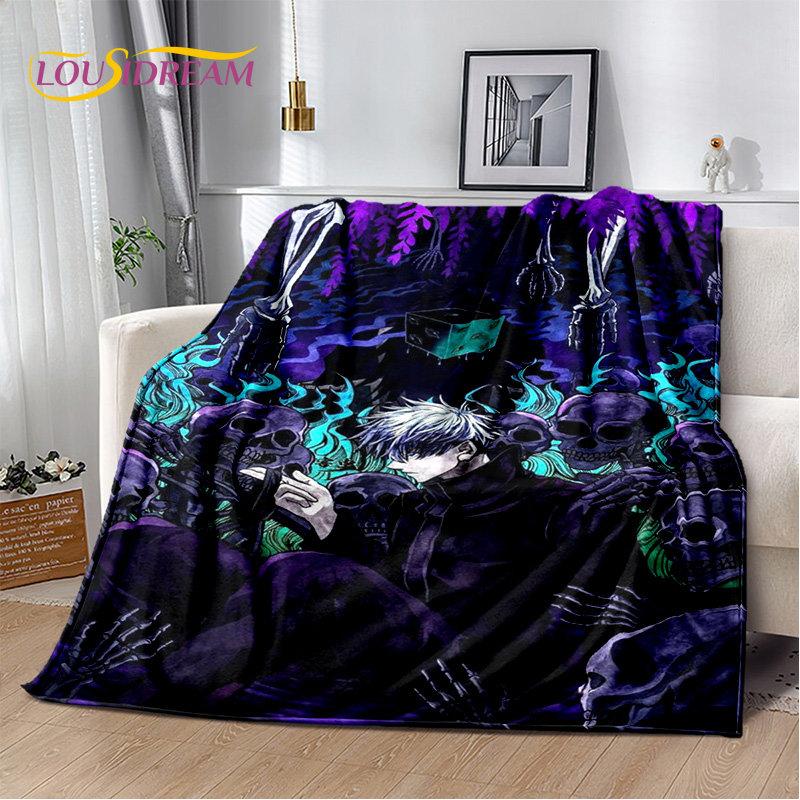 Jujutsu Kaisen Anime Cartoon Soft Plush Blanket,Flannel Blanket Throw Blanket for Living Room Bedroom Bed Sofa Picnic Cover Kids