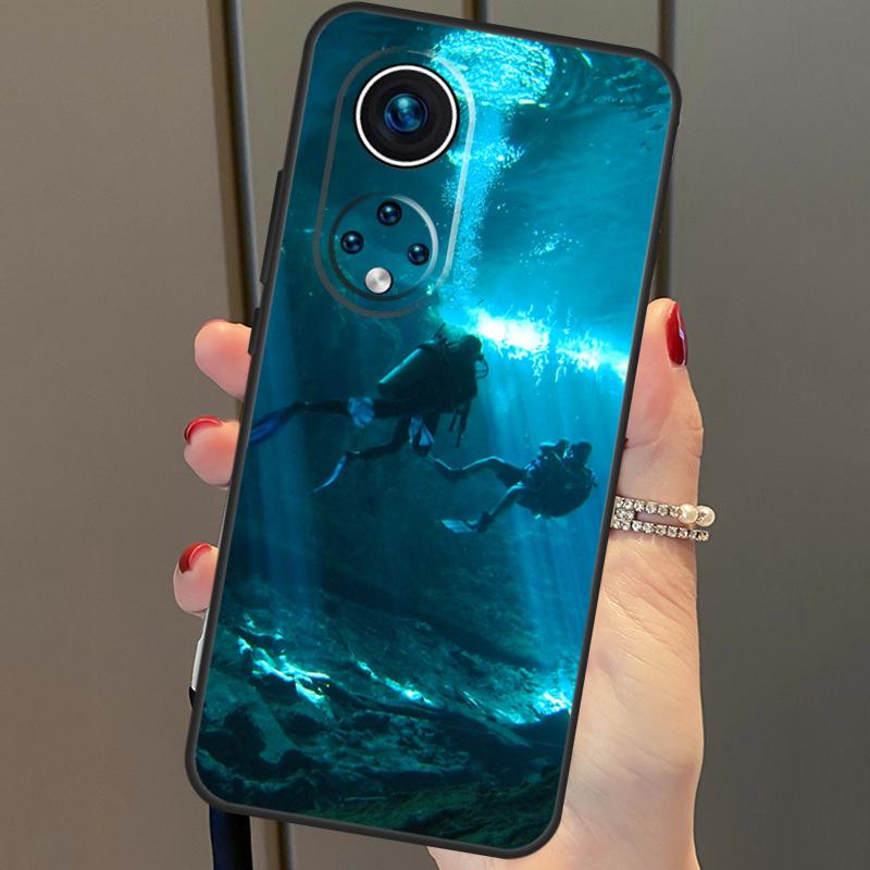 Scuba Diving Diver For Huawei P30 Pro P20 P40 Nova 5T 9 P Smart Z 2021 Case Coque For Honor 8X 9X 10i 50 Lite