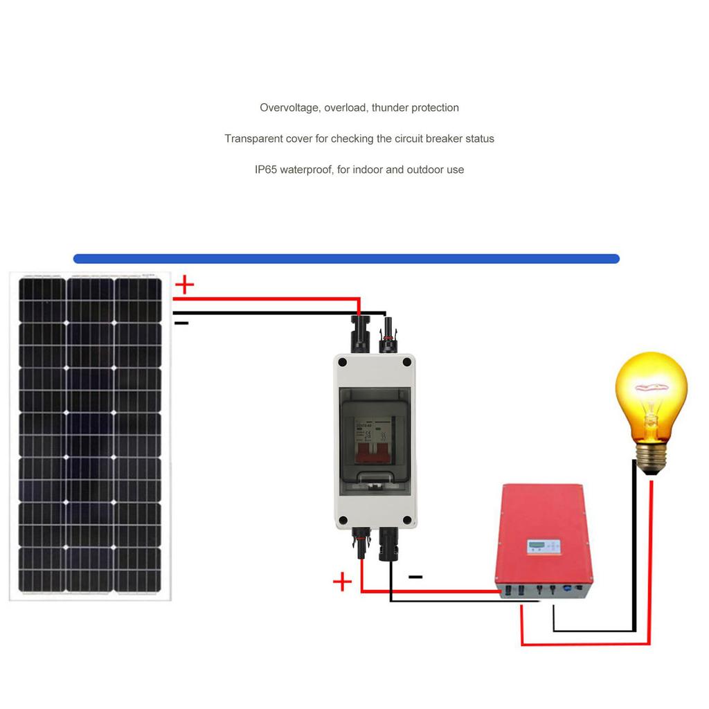 Solar-Trennschalter, Mini-Leistungsschalter mit wasserdichtem IP65-Verteilerkasten, PV-Trennschalter DC500V
