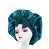Leopard Print Wide Brim Sleep Cap with Bowknot - Faux Silk Hair Care Turban