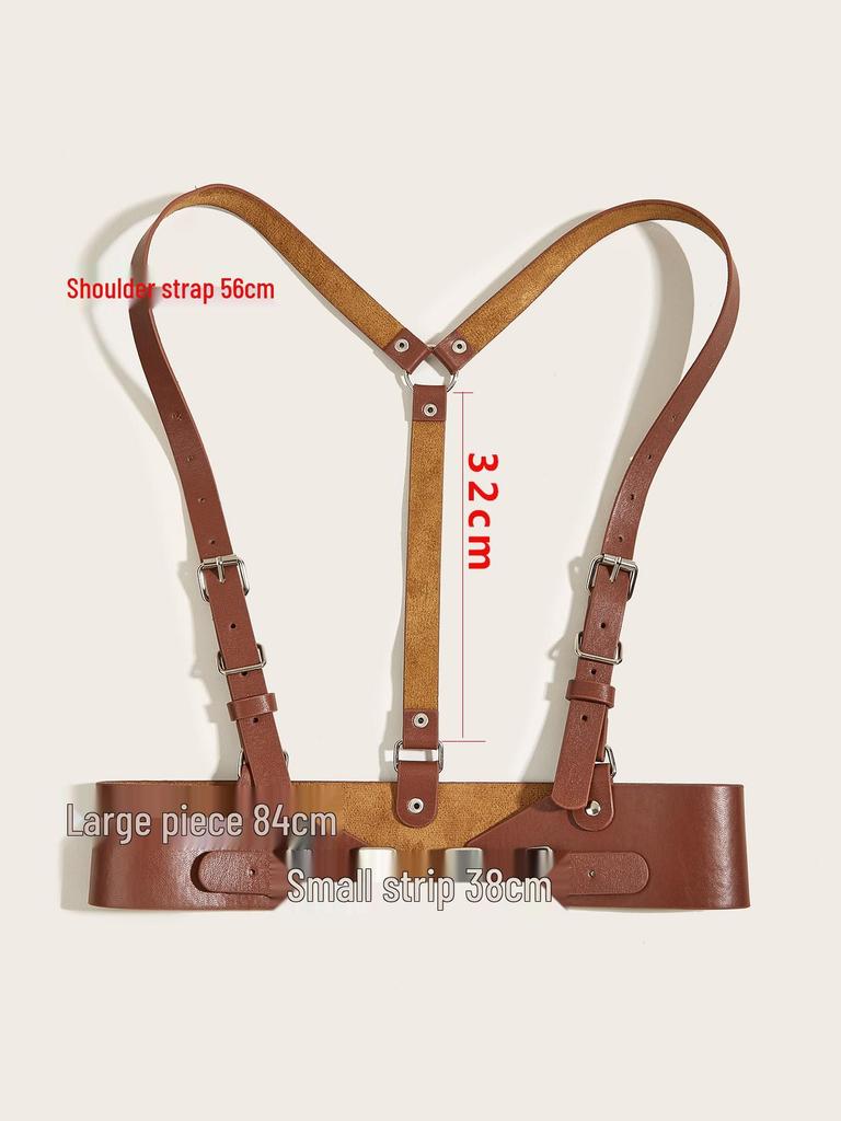 Women's Punk Corset Belt with Skirt Straps - Black