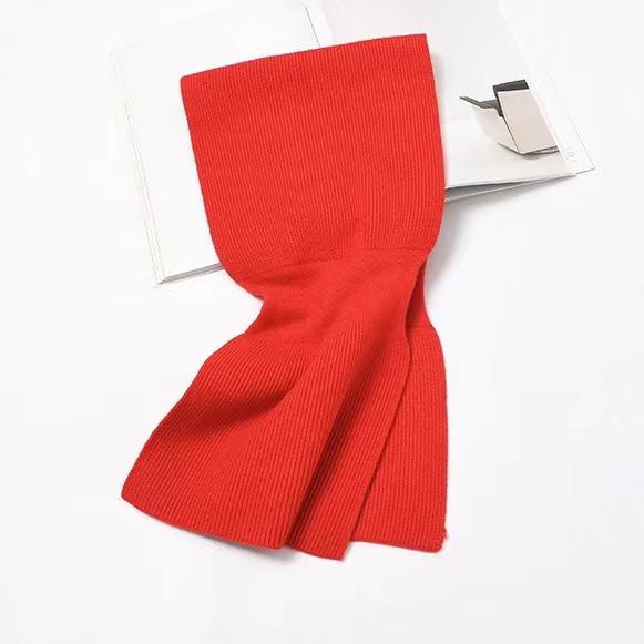 Korean Style Beige Grey Knit Wool Women's Winter Scarf: Short, Versatile Neck Protector