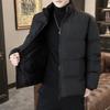 Herren Übergröße Winter Daunen Pufferjacke - Lässiger Baumwollmantel mit Stehkragen