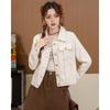 ET BOITE Women's Korean Style Lapel Short Utility Jacket