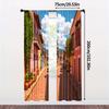 Vintage Scene Curtain Mexican Street View Protecting Privacy Holiday Decorations Use Various Room Decor Aesthetic Polyester