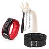 Thick Leather Collar Choker with Chain Bondage Gear Necklace Collar and Leash Set for Men and Women