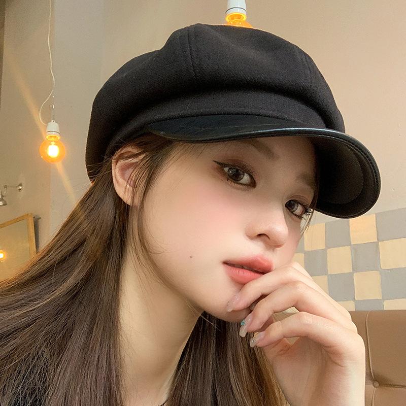 

Японский универсальный берет женский осенний берет маленький литературный уличный досуг ретро британский газетчик шляпа художника One Size (54-59cm) хаки