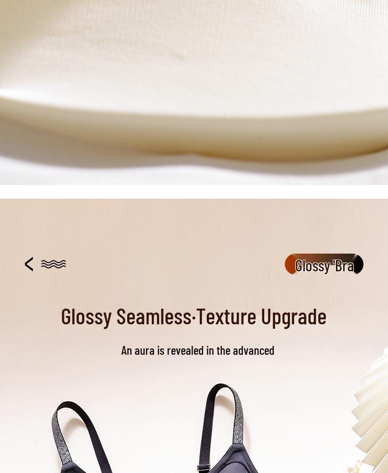 Satin Jelly Soft Support Wire-Free Push-Up Bra with Fixed Cups and Smooth Beautiful Back