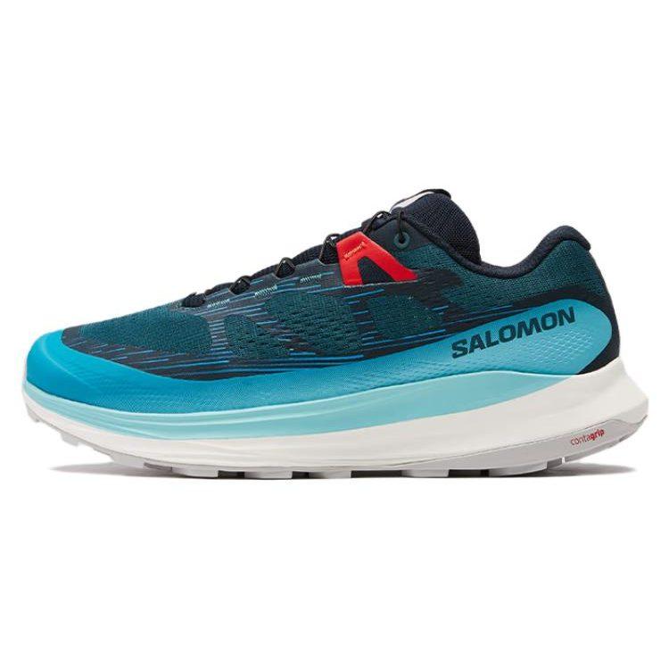 SALOMON Ultra Glide 2 Outdoor Sports Fabric Slip Resistant Abrasion Resistant Low Top Running Shoes Men's Blue Red L47216300