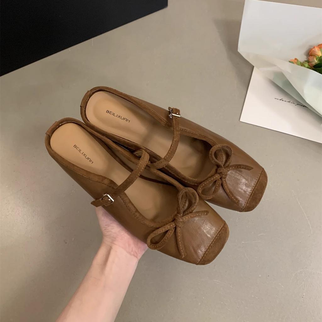 Inner height-increasing silver bag head half slippers women's outer wear 2025 new summer fairy evening platform Mary Jane single shoes