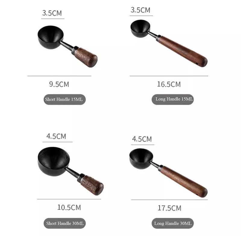 1pc Walnut Handle Measuring Spoon Coffee Powder Spoon Kitchen Home Baking Tool Measuring Cup Measuring Tools for Kitchen