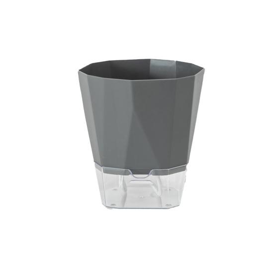 

Екологічно чистий квітковий горщик із автополивом, двошаровий, корисний, автоматично вбирає воду, тримач для квітів із мотузкою 12.5cm сірий
