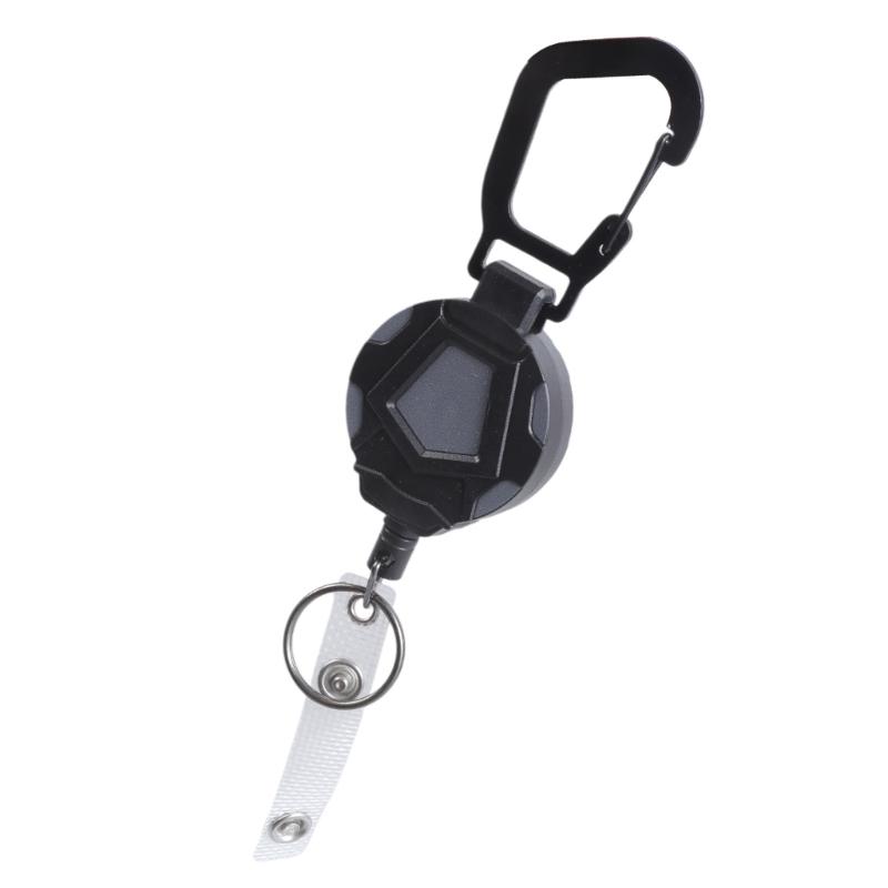 Heavy Duty Retractable Keychain Easy-to-pull Buckle Rope Elastic Keychain Anti Lost Keyring with Steel Retractable Cord