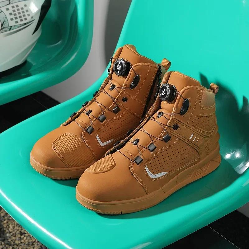 2026 New Four Seasons Motorcycle Riding Shoes Breathable and Anti Drop Knight Motorcycle Boots Road Racing Boots