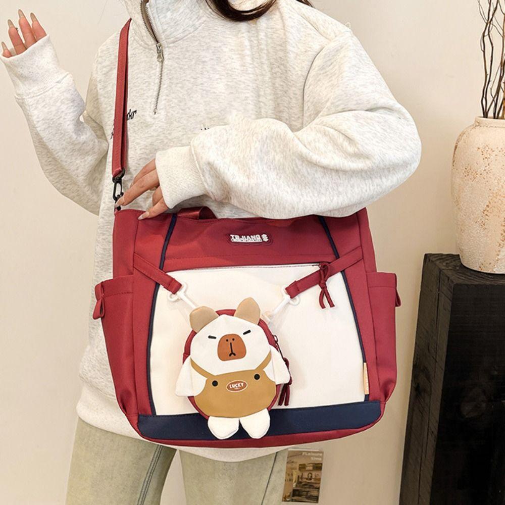 Bolsa de Ombro Capivara Harajuku Bolsa de Mão Lolita Casual Bolsa Escolar Adorável para Estudantes Meninas