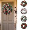 Stunning Wall Hanging Christmas Wreath With White Ornaments And Red Berries For Festive Decor
