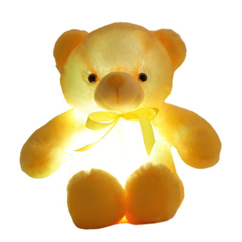 Adorable Teddy Bear Plush Toy With Led Colorful Lights Small Size Long Plush Flashing Function