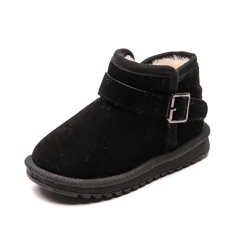 Newest Childrens Snow Boots Boys And Girls Winter Cotton Shoes Plus Velvet Student Onestep Childrens Shoes Waterproof Warm 23