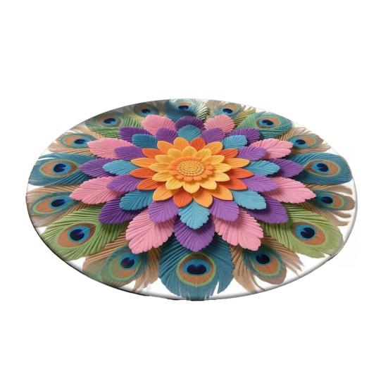 Yousheng Diatomaceous Earth Floor Mat 3D Realistic Rainbow Sunflower Pattern Quick Dry Non-Slip Absorbent Mat