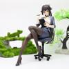 New Model Blue Beautiful Girl Secretary Figure Model PVC Bookshelf Computer Case Decoration Model