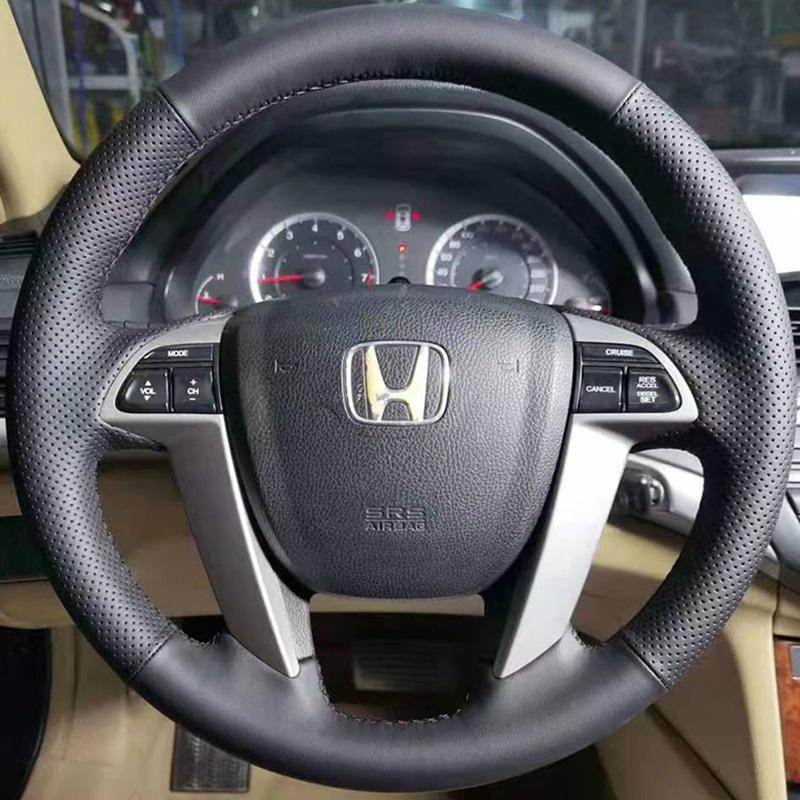 

Чехол на руль автомобиля из кожи, сшитый вручную, для Honda Accord 8 2008-2012, Crosstour 2012, Pilot 2009-2015, Odyssey 2 style 1