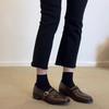 Echte Leder Damen Mary Jane Schuhe Vintage Mädchen Niedriger Absatz Lolita Schuhe Runde Spitze Uniform Kleine Lederschuhe Damen Loafer