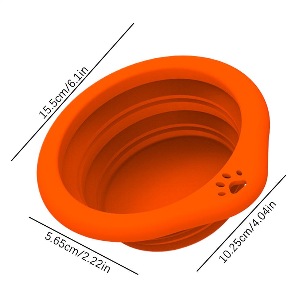 Folding Dog Bowl 300ml Foldable Bowl With Carabiner Silicone Pet Feeding Dish For Travel Camping Hiking Backpacking Outdoor