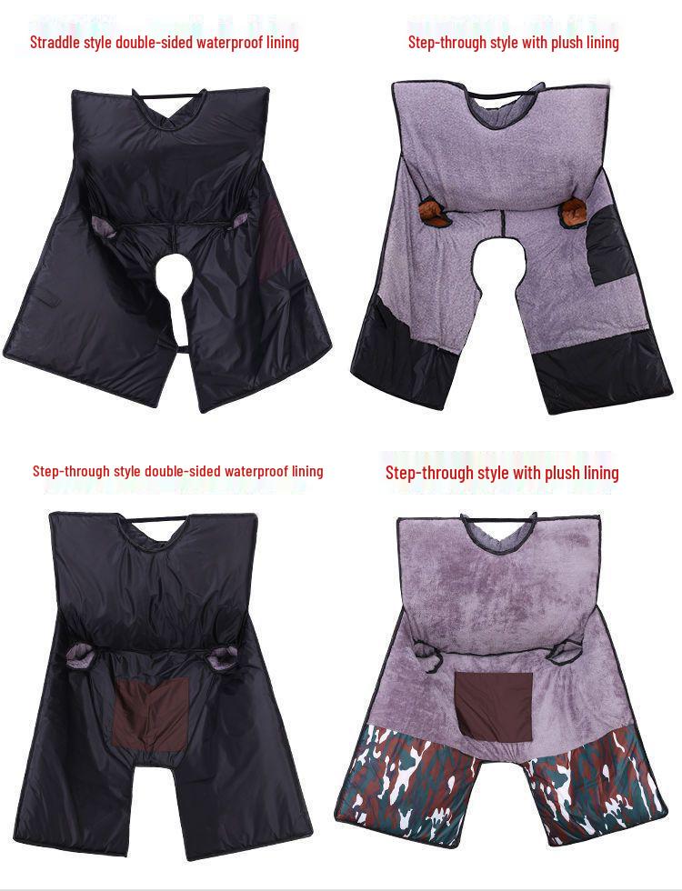 Motorcycle Windshield Plush Knee Pads & Windproof Quilt (Crotch Beam, Thickened, Waterproof, Warm)