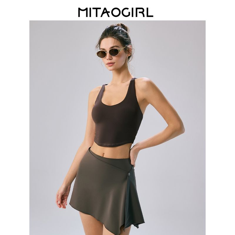 Mitaogirl Kendall Style Top Women's Sports Underwear Backless Yoga Workout Clothes Outer Wear Running Quick-Drying Vest